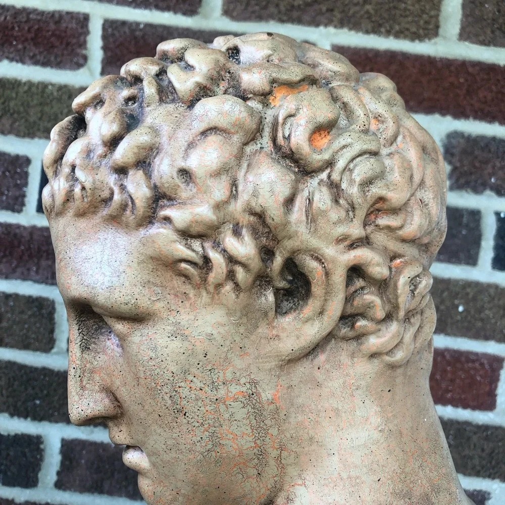 Hermes Messenger of Zeus 20” bronze colored chalkware  bust Greece imported